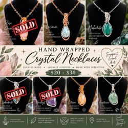 💎✨ GORGEOUS HAND-WRAPPED CRYSTAL NECKLACES — LOCAL ARTISAN CREATED