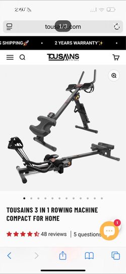 TOUSAINS 3 IN 1 ROWING MACHINE COMPACT FOR HOME