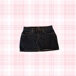 Dark wash denim skirt