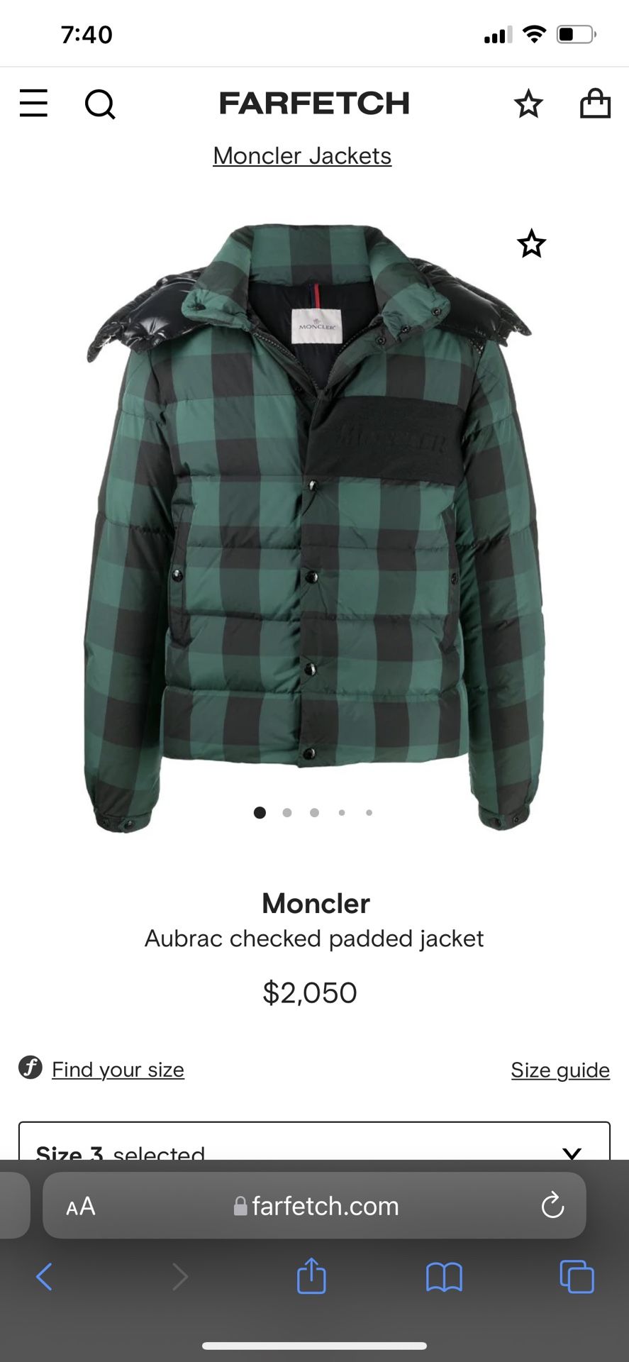 Sale-New Authentic Moncler Aubrac Jacket Size 3(large)
