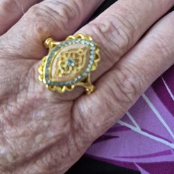 Gold Plated Cz Ring Size 12 1/2