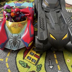 Spider-Man and Batman cars