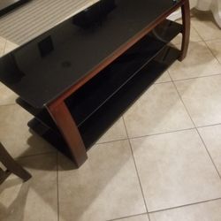 TV stand Black Glass Cherry Wood 56x17x21