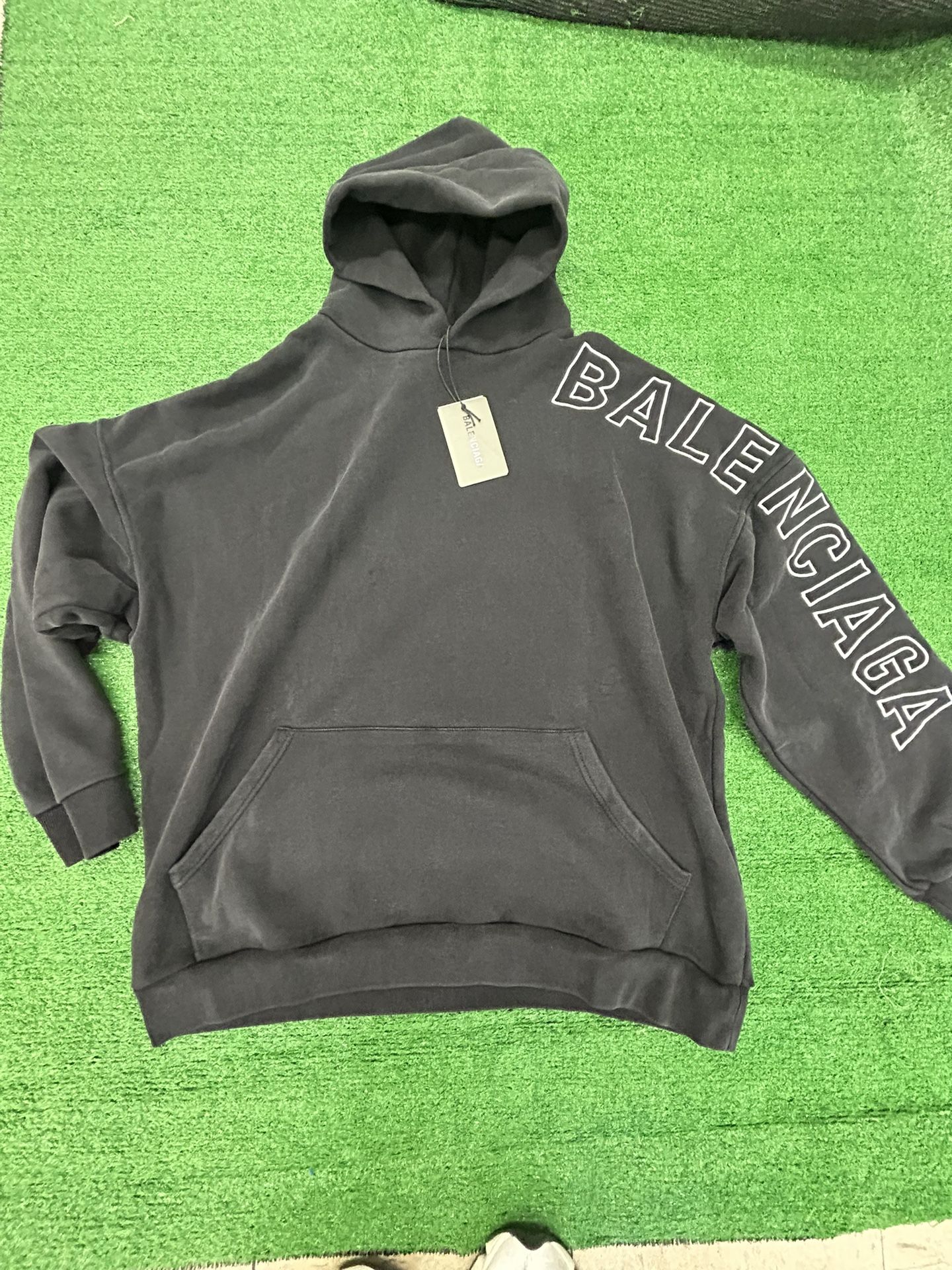 Balenciaga Embroidered Outline Logo Hoodie,All Products : American Fashion Style Bags On Sale