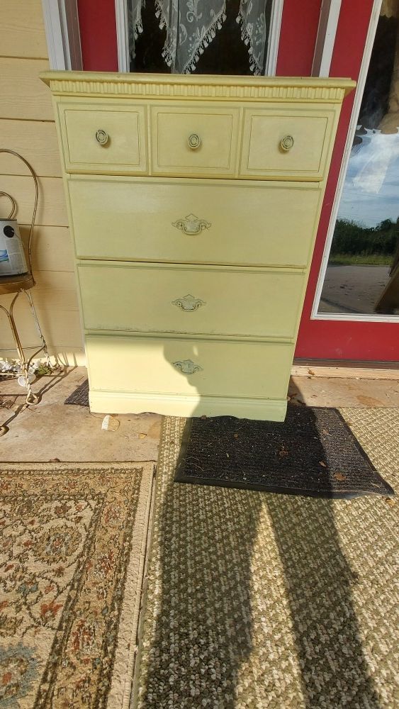 Dresser and queen bed head board foot board