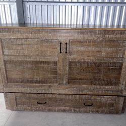 QUEEN MURPHY CABINET BED W/ USB PORTS