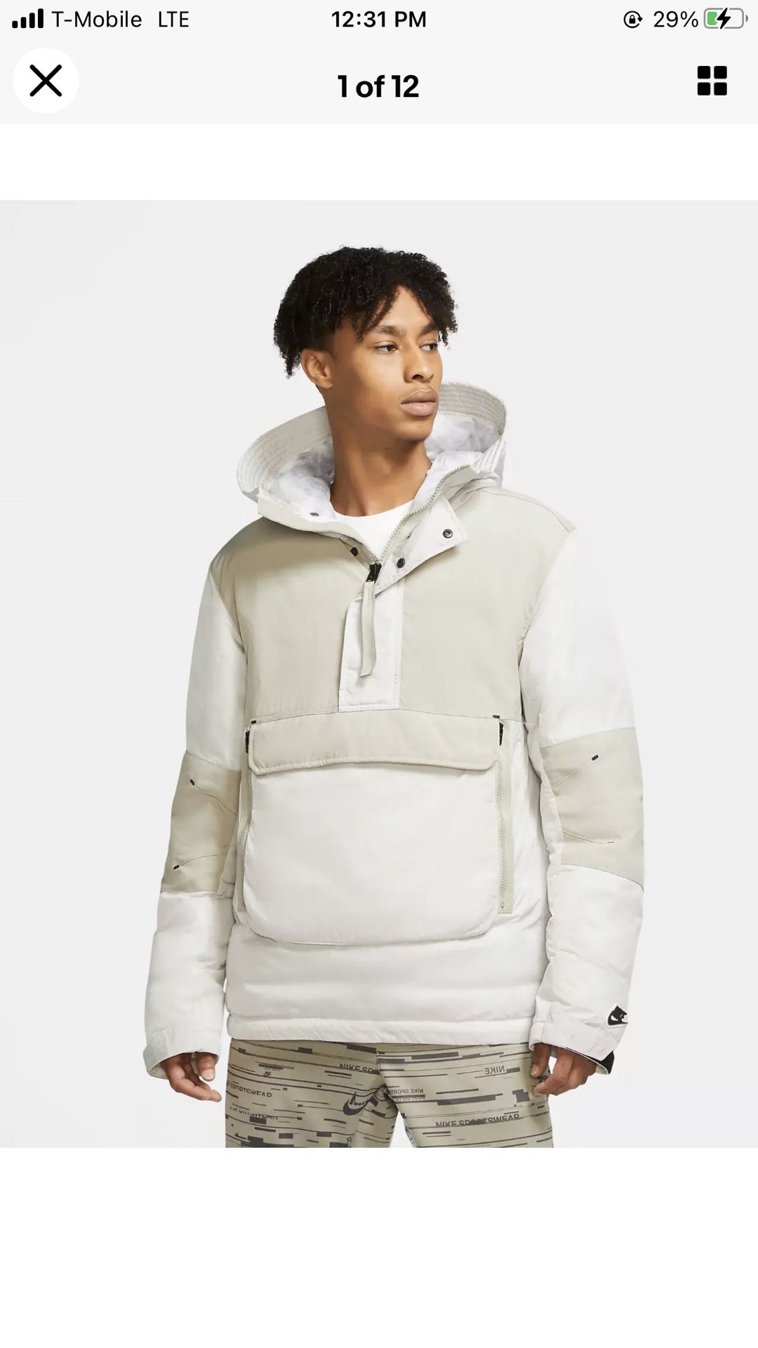 Nike Sportswear Synthetic Fill Anorak Repel Mens Hooded Jacket 