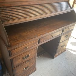 Roll Top Oak Desk