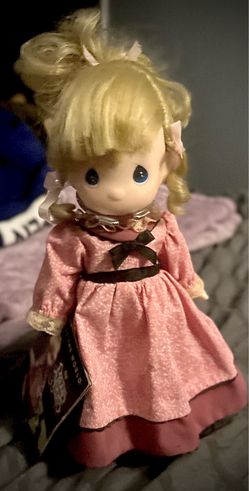 1989 precious moments doll porcelain with stand & tags