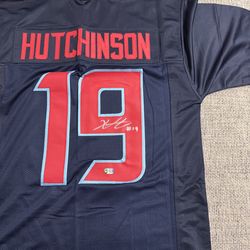 Xavier Hutchinson Signed Autograph Custom Jersey - Metabilia Coa-Houston Texans