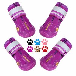 QUMY Pets Purple Dog Boots Set of 4