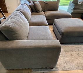 Grey Couch with Couch Cover