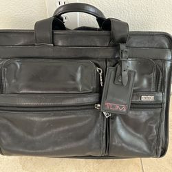 Tumi Leather Expandable Laptop Briefcase