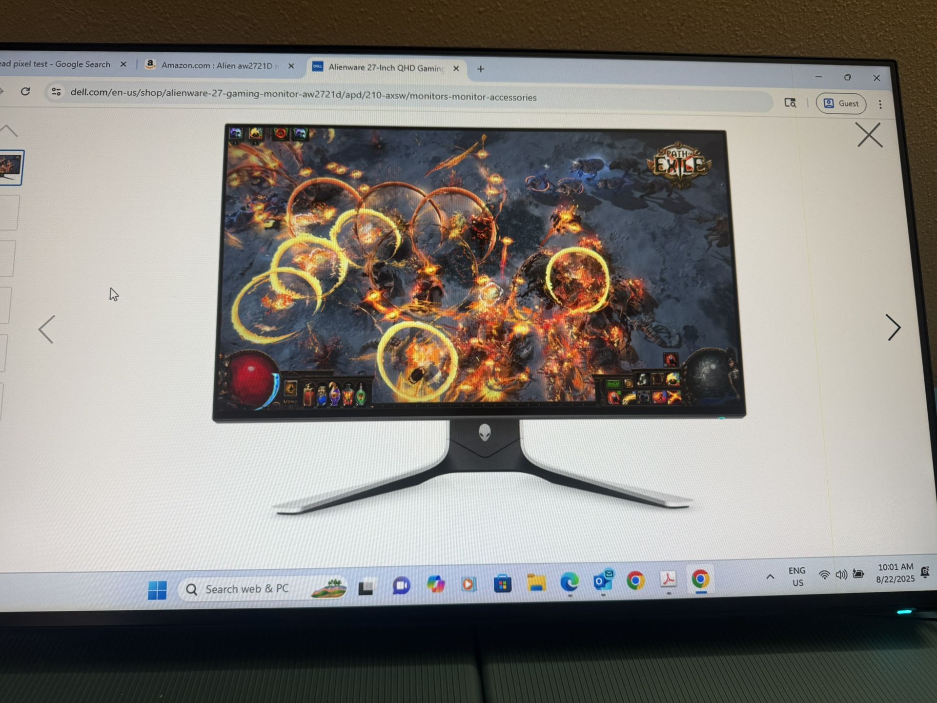 Alienware 27 Gaming Monitor AW2721D, 2560x1440, 240Hz, 1ms
