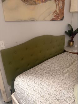 Green Tufted Upholstered Headboard