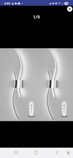 CANEOE Modern Wall Sconce, Set Of Two, With Remote Control