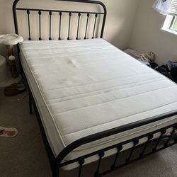 Full Size Bed Frame And Spring Mattress 