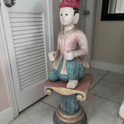Antique Chinese Man On Stool