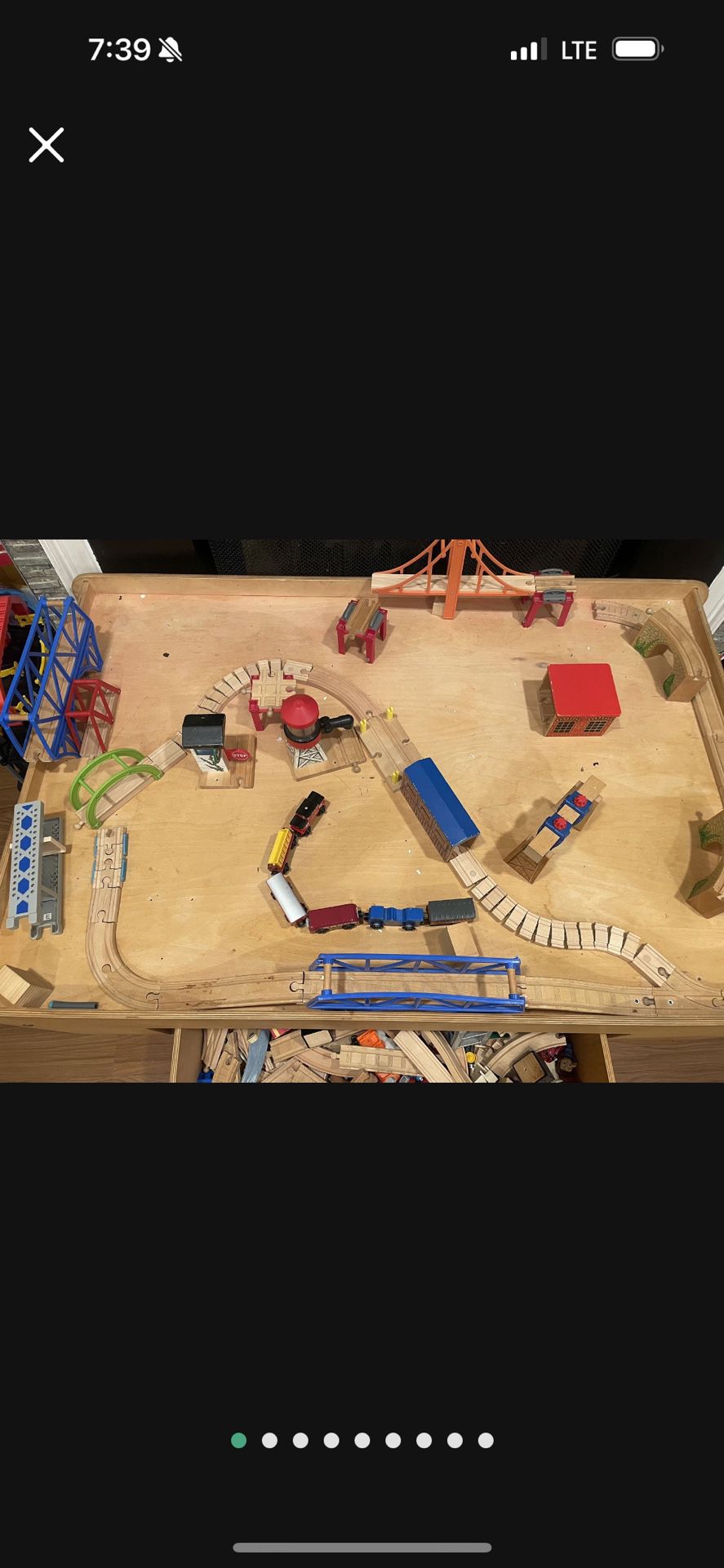 Train Table (wooden) With Train Day, Train Tracks, Bridges And Much More 