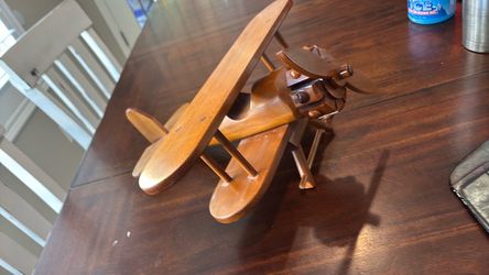 Wooden Biplane Model Decor