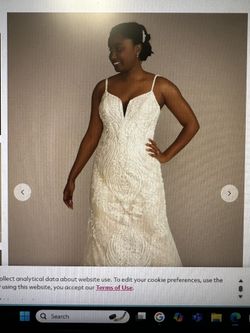 Strappy All over Beaded Lace Mermaid Dress, Size 14