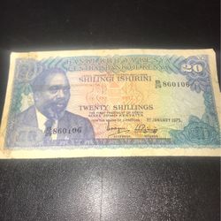 1975 $20 Central Bank Of Kenya