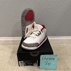 Jordan 3 Retro Cardinal Red (size 8C)