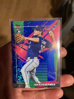 Trey Yesavage Topps Finest Rare blue refractor /150 rookie card