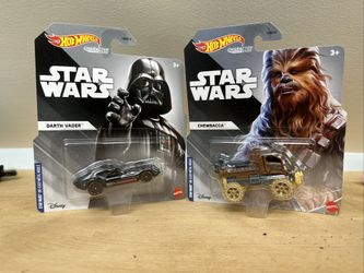 (2) Hot Wheels  Vehicles Star Wars Character Cars  DARTH VADER & CHEWBACCA 2022