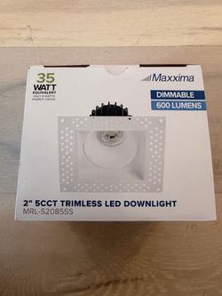 Maxxima MRL-S20855S 2” Trimless Square LED Downlight 5CCT Dimmable 600LM NEW