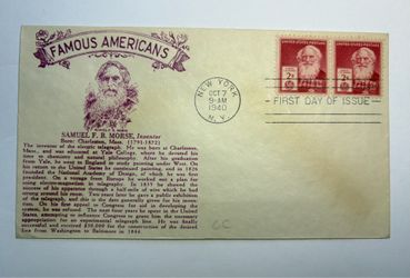 2 Vintage Samuel F.B. Morse First Day Covers 1940 & 1944