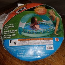 NEW AQUA LEISURE TOT SUNSHADE POOL WITH CANOPY AND CARRY BAG.  PICK UP MIDDLEBORO ONLY FINAL SALE 