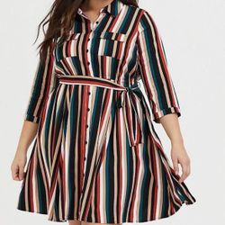 Torrid Striped Dress Plus Size 2X