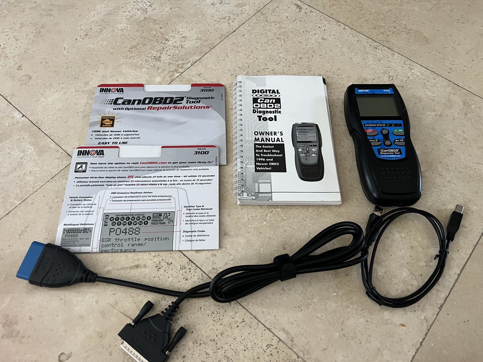 Innova 3100 CanOBD2 Auto Diagnostic Tool New Like for Sale in Trabuco