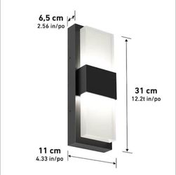 Artika Mazza Frosted Black Outdoor Hardwired Integrated LED Wall Sconce Light