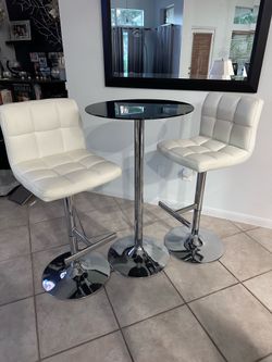 Glass Pub Table and Chairs
