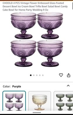 Glass Purple Goblets
