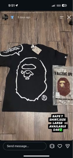 BAPE A Bathing Ape Black Graphic T-Shirt