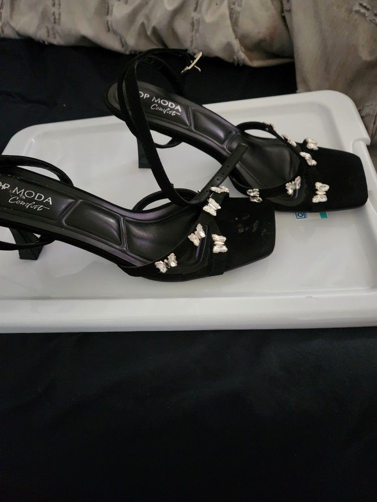 Black Butterfly Heels
