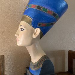 20” Egyptian Queen Nefertiti Head and Bust Resin Statue Figurine