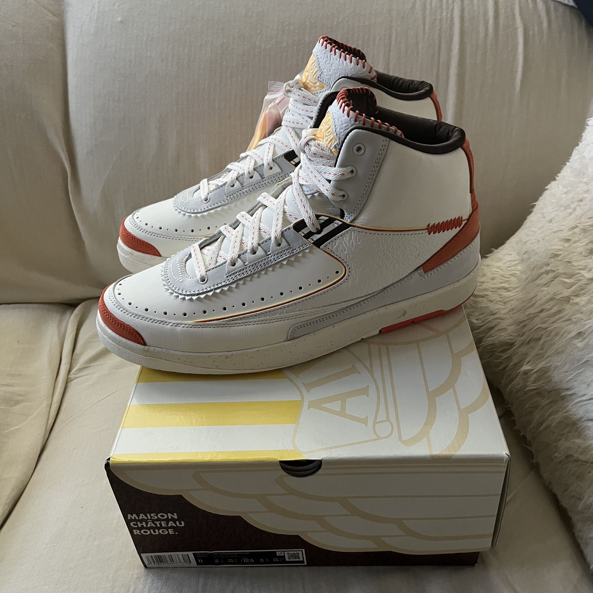 Nike Air Jordan 2 Maison Chateau Rouge New Size 11