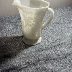 Milk Glass Pitcher Vintage