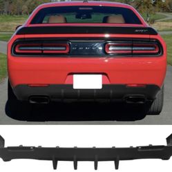 Fits 15-23 Dodge Challenger Matte Black Rear Bumper Lip Diffuser Lower Valance