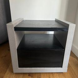 Modern Gray And Black Rectangle Wood End Table