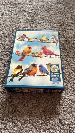 Cobble Hill 500 Piece Puzzle - Birds on a Wire - Sample Poster Included
