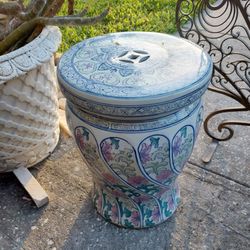 Cool Porcelain Garden Stooll Or Plant Stand