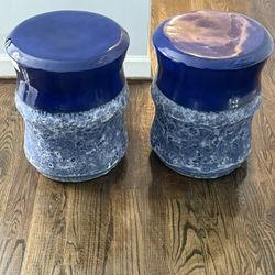 Blue  Ceramic  Stools 