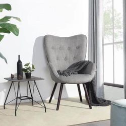 New Grey Wingback Tufted Chair