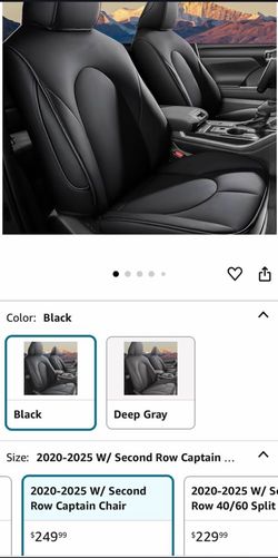 AOMSAZTO Full Set Seat Cover for Toyota Highlander 2020-2024 - Black
