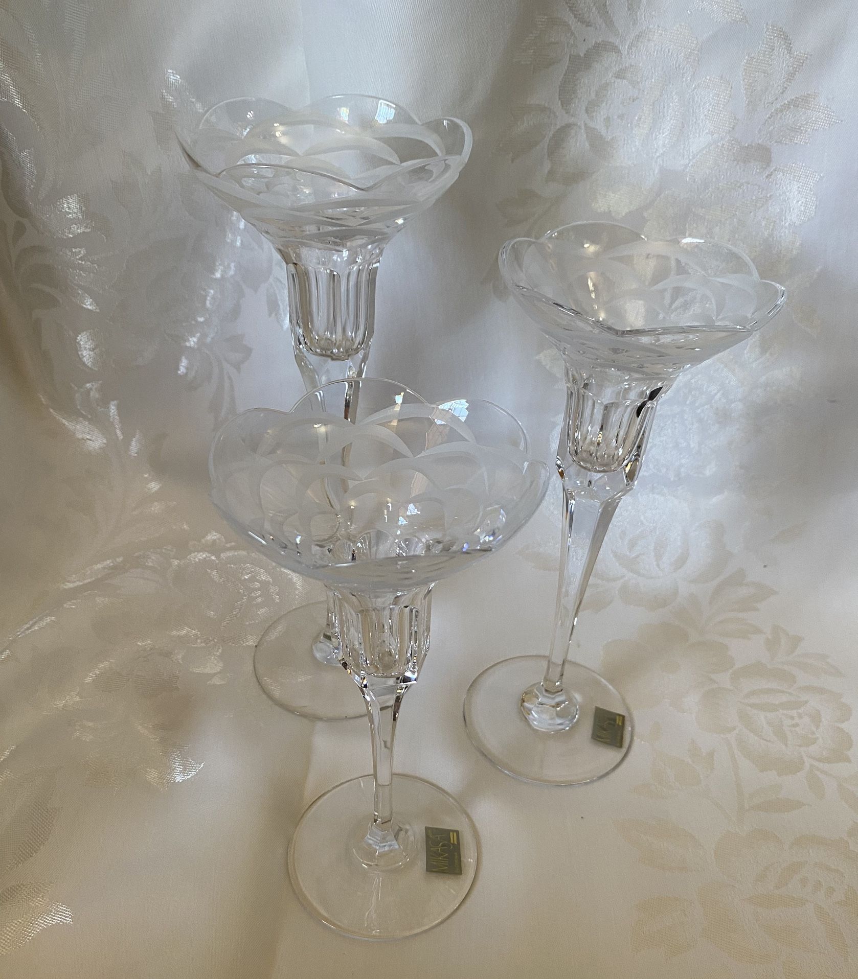 Vintage Gorgeous Mikasa Set Of 3 Candle Holders New